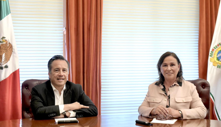 Cuitláhuac GarcÃÂa y RocÃÂo Nahle se reúnen en Xalapa