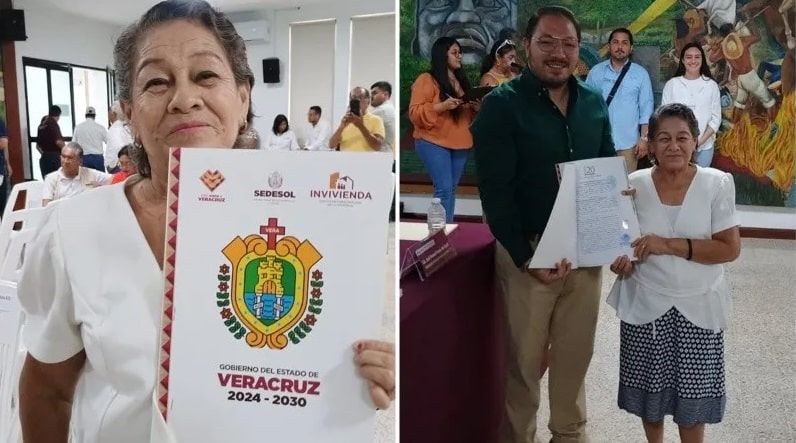Abuelita de Coatzacoalcos obtiene escrituras de su vivienda