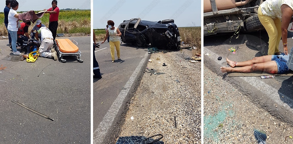 Accidente en carretera Coatza-Mina deja dos personas heridas