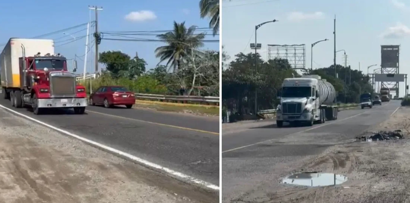 Reducción de camiones de doble remolque en puente Coatzacoalcos