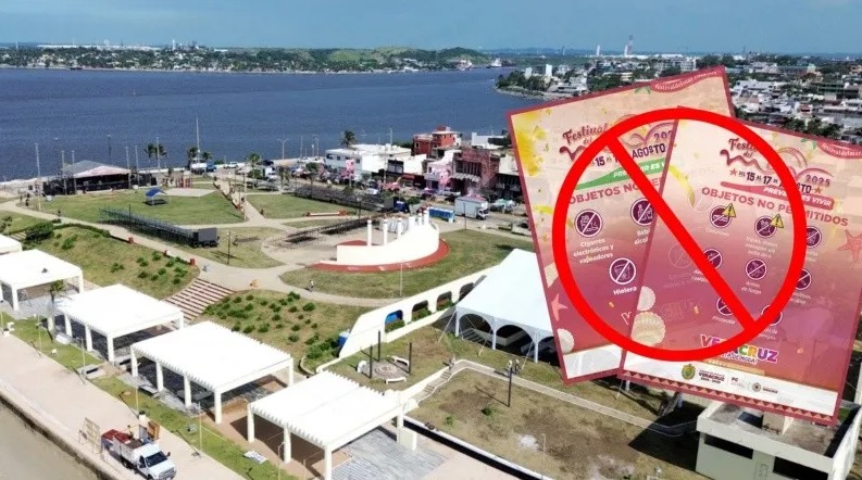 Objetos prohibidos para el Festival del Mar en Coatzacoalcos