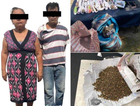 Pareja arrestada por venta y posesión de marihuana en Sochiapan